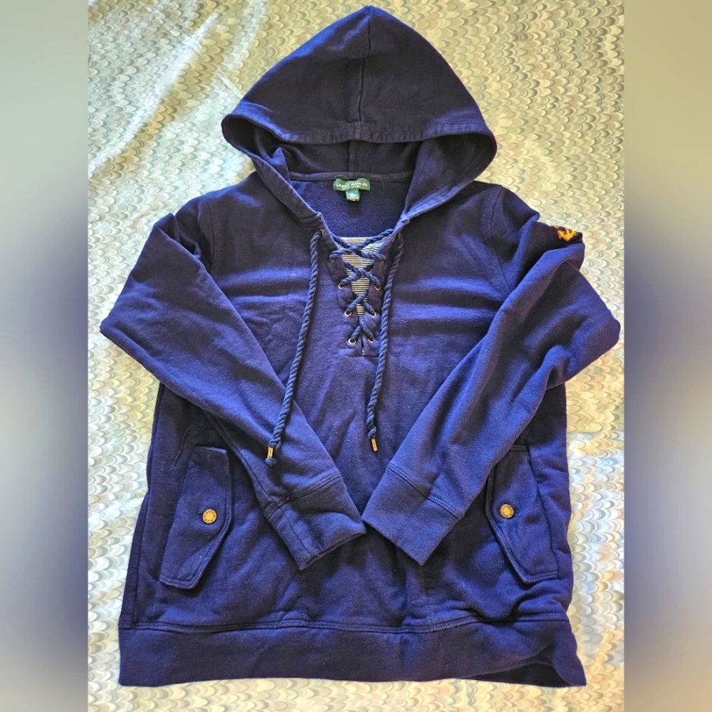 Lauren Jeans & Co. Ralph Lauren Navy  Blue Hoodie Nautical pullover Sweatshirt S